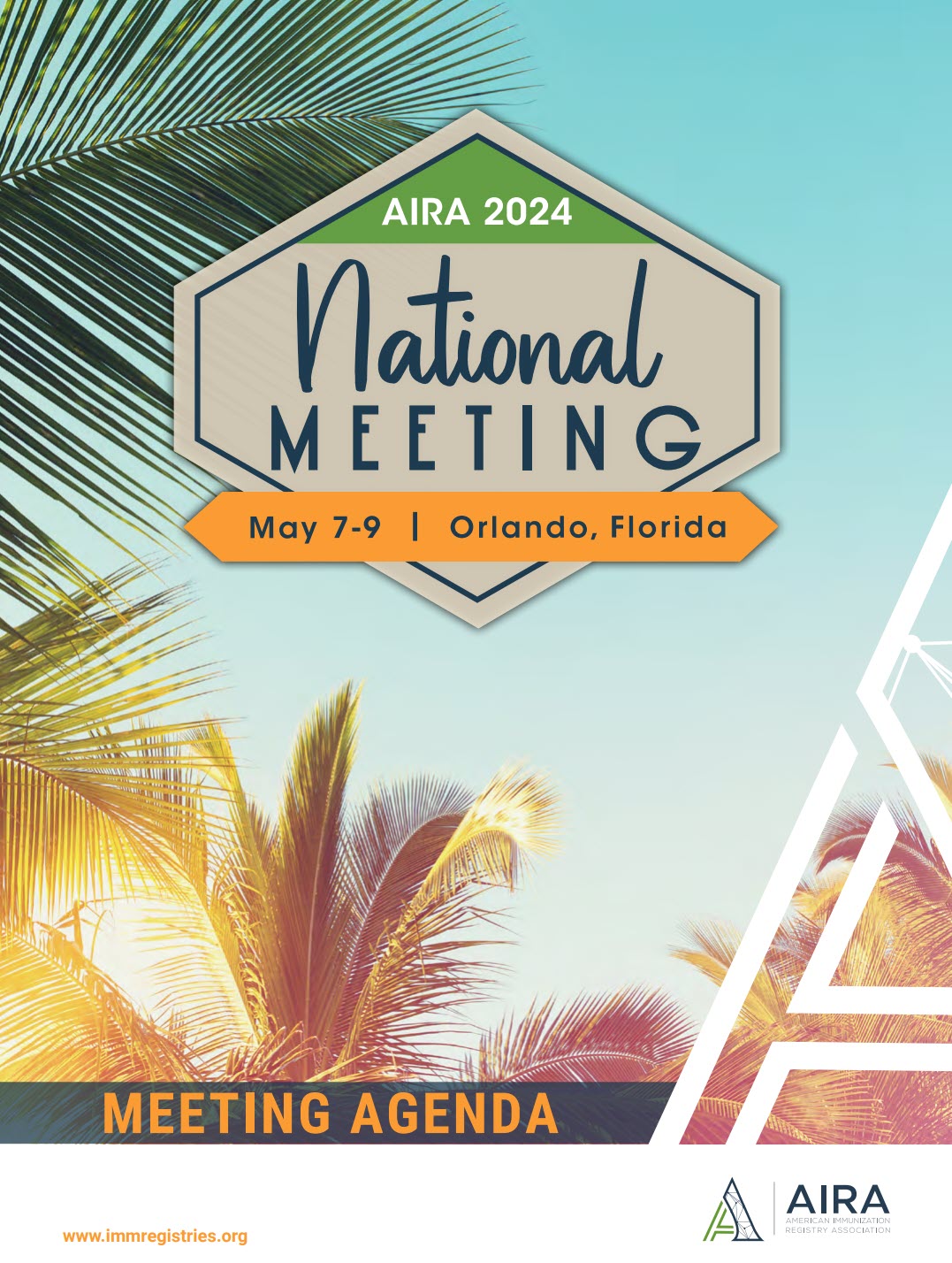 AIRA 2024 National Meeting with palm tree and sky background.